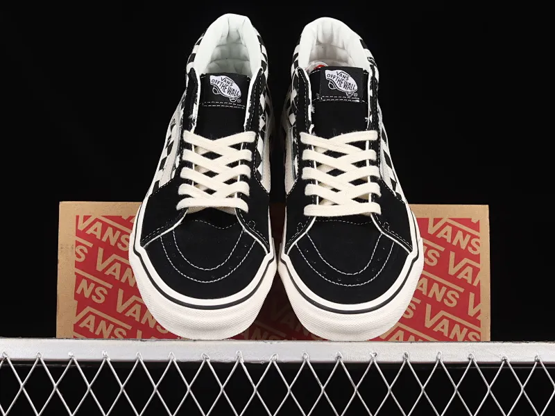 All categories Vans Vans series Vans Mid Vans China Vans Sk8-Mid Vans official black and white checkerboard Chinese casual sneakers VN0A391FJB2